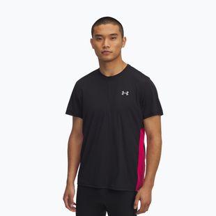 Tricou de alergare pentru bărbați Under Armour Trail Run Zip black/shaded fuchsia/reflective