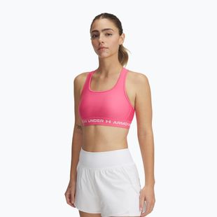 Sutien de antrenament Under Armour Crossback Mid super pink/white