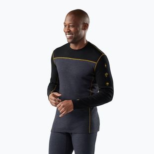 Longsleeve termoactiv pentru bărbați Smartwool Classic Thermal Merino Base Layer Colorblock Crew Boxed charcoal/honey gold