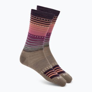 Șosete pentru femei Smartwool Everyday Stitch Stripe Crew fossil/purple