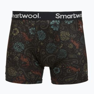 Boxeri termoactivi pentru bărbați Smartwool Merino Print Boxer Brief Boxed black paisley