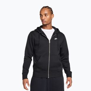 Bluză pentru bărbați Nike Club Full Zip Hoodie black/black/white
