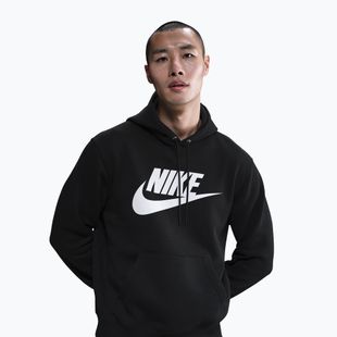 Bluză pentru bărbați Nike Club Pullover Hoodie black/black/white