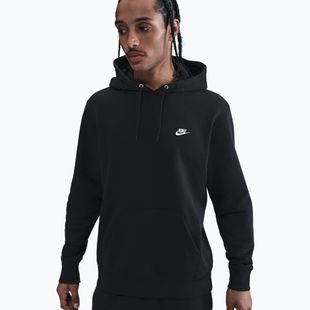 Bluză pentru bărbați Nike Club Pullover Hoodie black/black/white