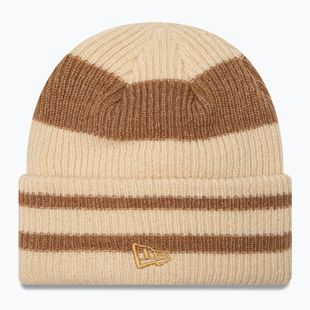 Căciulă de iarnă pentru femei New Era Stripe Cuff Knit Beanie beige