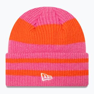 Căciulă de iarnă pentru femei New Era Stripe Cuff Knit Beanie pastel pink