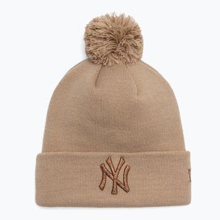 Șapcă pentru femei New Era Metallic Bobble Knit Beanie New York Yankees beige