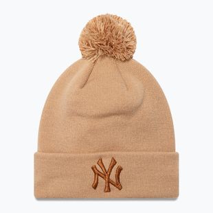 Șapcă pentru femei New Era Metallic Bobble Knit Beanie New York Yankees beige