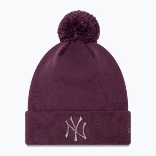 Șapcă pentru femei New Era Metallic Bobble Knit Beanie New York Yankees dark purple
