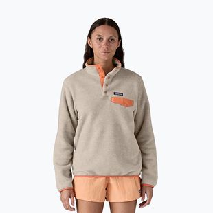 Bluză de trekking pentru femei Patagonia LW Synch Snap-T P/O oatmeal heather w/heirloom peach
