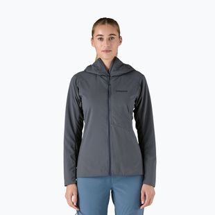 Jachetă hibrid pentru femei Patagonia Nano-Air Ultralight cu fermoar complet și glugă, culoarea albastru închis