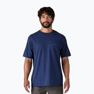 Tricou pentru bărbați Patagonia Boardshort Logo Pocket Responsibili clement blue