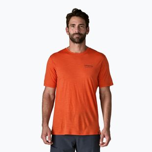Tricou pentru bărbați Patagonia Cap Cool Merino Blend Graphic Shirt heritage header/coal orange