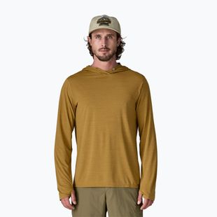 Bluză pentru bărbați Patagonia Capilene Ultra Hoody bobcat brown/light bobcat brown x-dye