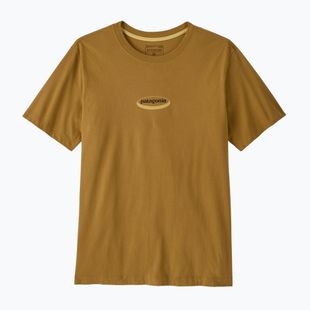 Tricou pentru bărbați Patagonia '95 Oval Logo bobcat brown/sunshine