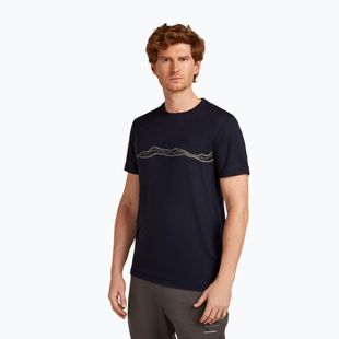 Tricou pentru bărbați icebreaker Merino 150 Tech Lite Mountain Pulse midnight navy