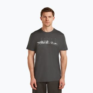 Tricou pentru bărbați icebreaker Merino 150 Tech Lite The Peaks obsigian