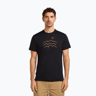 Tricou pentru bărbați icebreaker Merino 125 Cool-Lite Sphere Tee Across The Peaks black