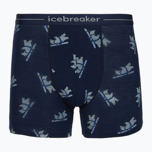 Boxeri termoactivi pentru bărbați Icebreaker Merino 150 Anatomica BearTour AOP Boxers midnight navy