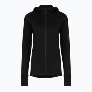 Bluză de trekking pentru femei Icebreaker Merino 300 Realfleece Descender Zip Hoodie black