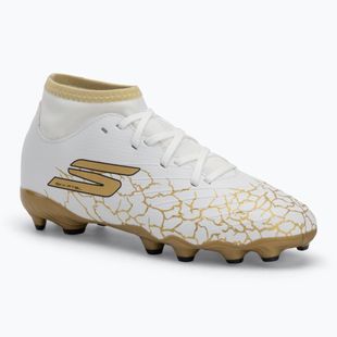 Încălțăminte de fotbal pentru copii SKECHERS Skx_1.5 High Td Jr FG white/gold
