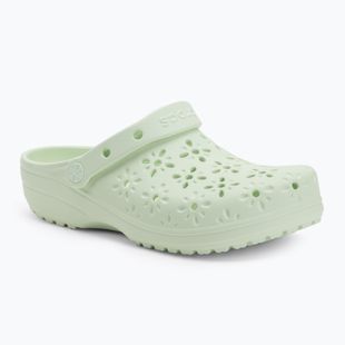 Papuci Crocs Classic Floral Cutout Clog jade tint