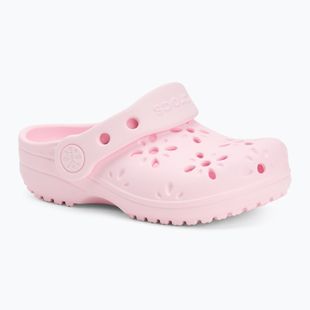 Papuci pentru copii  Crocs Classic Floral Cutout Clog Kids Toddler pink milk