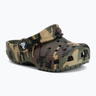 Șlapi pentru copii Crocs Classic Camouflage Toddler army green/multi