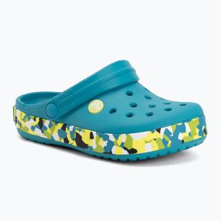 Șlapi pentru copii Crocs Crockband Glow Confetti Band turbo teal/multi