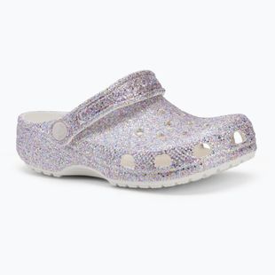 Șlapi pentru copii Crocs Classic Fantasy Glitter white