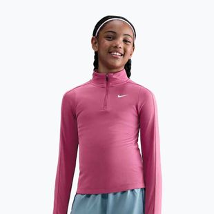 Longsleeve de antrenament pentru copii Nike Dri-Fit 1/4 Zip sweet beet/white
