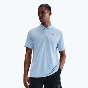 Tricou de tenis pentru bărbați Nike Court Dri-Fit Polo Solid celestine blue / black