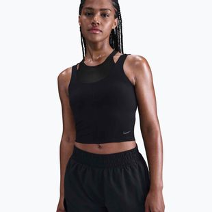 Top de antrenament pentru femei Nike One Fitted Dri-Fit Cropped Tank black/dark smoke grey