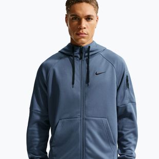 Bluză de antrenament pentru bărbați Nike Therma Fit Full-Zip diffused blue/diffused blue/black