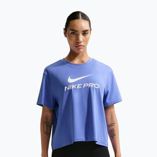 Tricou de antrenament pentru femei Nike Pro Dri-Fit Loose sapphire/white