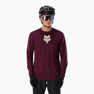 Longsleeve de ciclism pentru bărbați Fox Racing Ranger Fox Head LS dark maroon