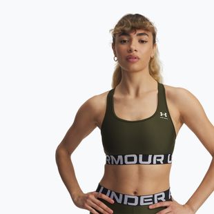 Sutien de antrenament Under Armour HG Authentics Mid Branded expedition green/white