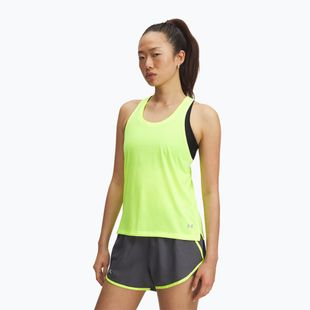Tricou de alergare pentru femei Under Armour Launch Singlet high vis yellow/reflective