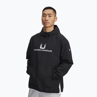 Bluză pentru bărbați Under Armour Unstoppable Woven Hoodie black/white