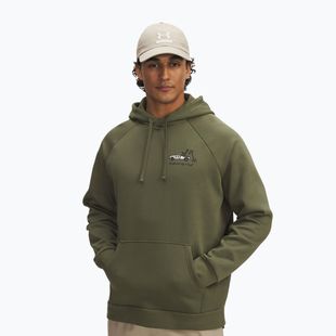 Hanorac pentru bărbați  Under Armour Rival Fleece HBR Logo Hoodie marine od green/stone