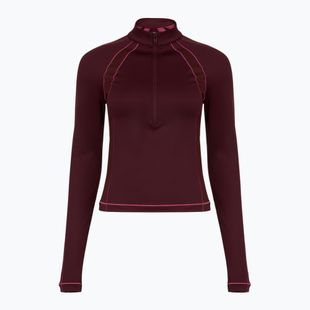 Tricou pentru bărbați Under Armour ColdGear Textured 1/2 Zip dark maroon/fuchsia dusk/metallic silver