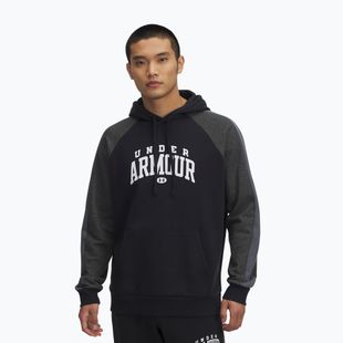 Hanorac pentru bărbați  Under Armour Rival Fleece Colorblock Hoodie black/castlerock/white
