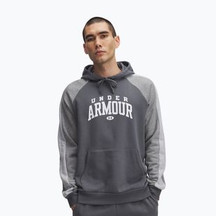 Hanorac pentru bărbați Under Armour Rival Fleece Colorblock Hoodie castlerock/mod gray/white