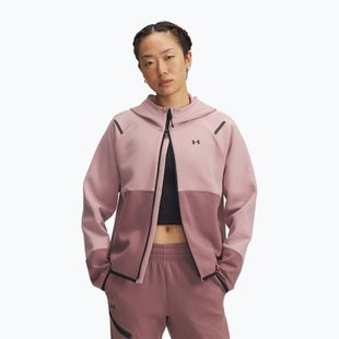 Bluză pentru femei Under Armour Unstoppable Fleece HZ tourmaline pink/maroon mist/black