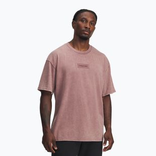 Tricou de antrenament bărbați Under Armour Project Rock Heavyweight Oversized maroon mist/black