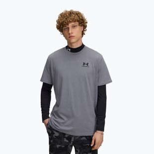 Tricou de antrenament pentru bărbați Under Armour Logo Emb Heavyweight titan gray/black