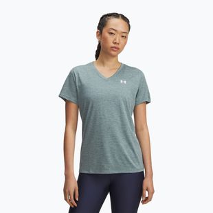 Tricou de antrenament pentru femei  Under Armour Tech V-Twist jasper blue/white