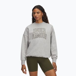 Hanorac pentru femei Under Armour Rival Fleece Varsity Crew halo gray light heather/expedition green