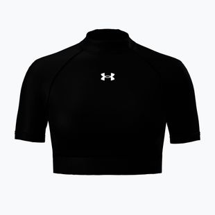 Tricou de antrenament pentru femei Under Armour HeatGear Crop Mock Ultimate Black/White