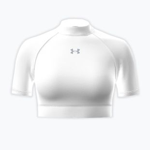 Tricou de antrenament pentru femei Under Armour HeatGear Crop Mock white/halo gray